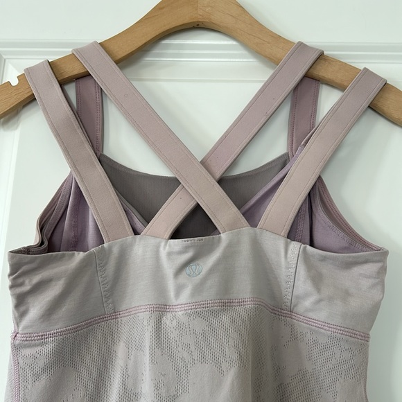 Lululemon Luxtreme Chaturanga Tank w Built in Bra Double Straps, Soft Lavender - Picture 7 of 15